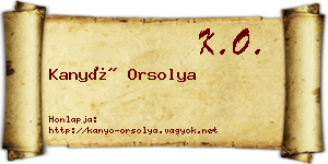 Kanyó Orsolya névjegykártya