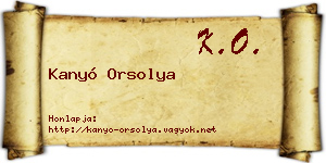 Kanyó Orsolya névjegykártya